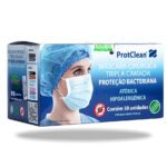 Máscara Tripla com Elástico - Protclean - 50 UN