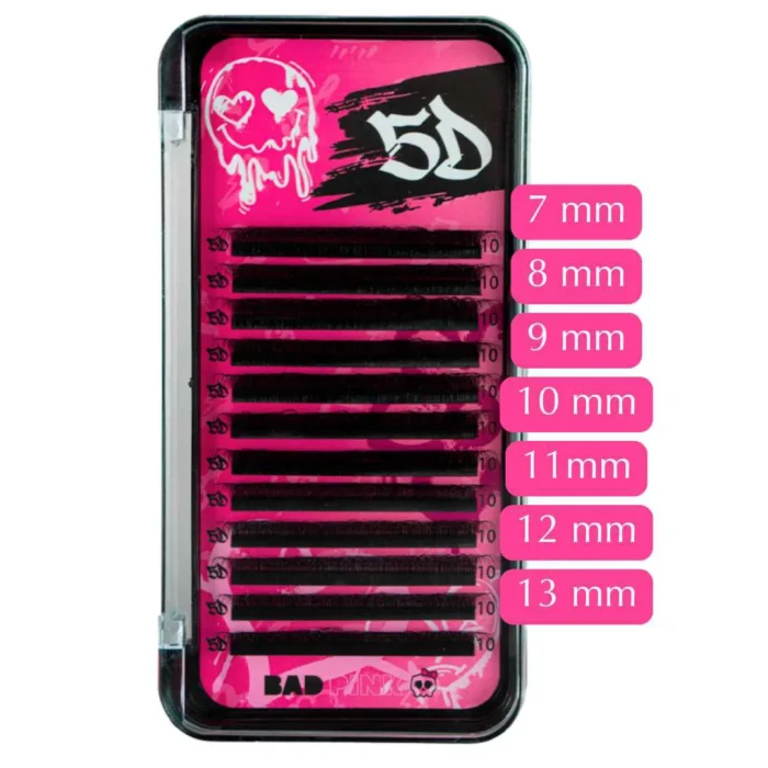 Cílios Bad Pink 5D - Curvatura D 0.07 - Imagem 3