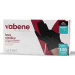 Luva Nitrílica Preta Vabene - Caixa c/ 100 uds