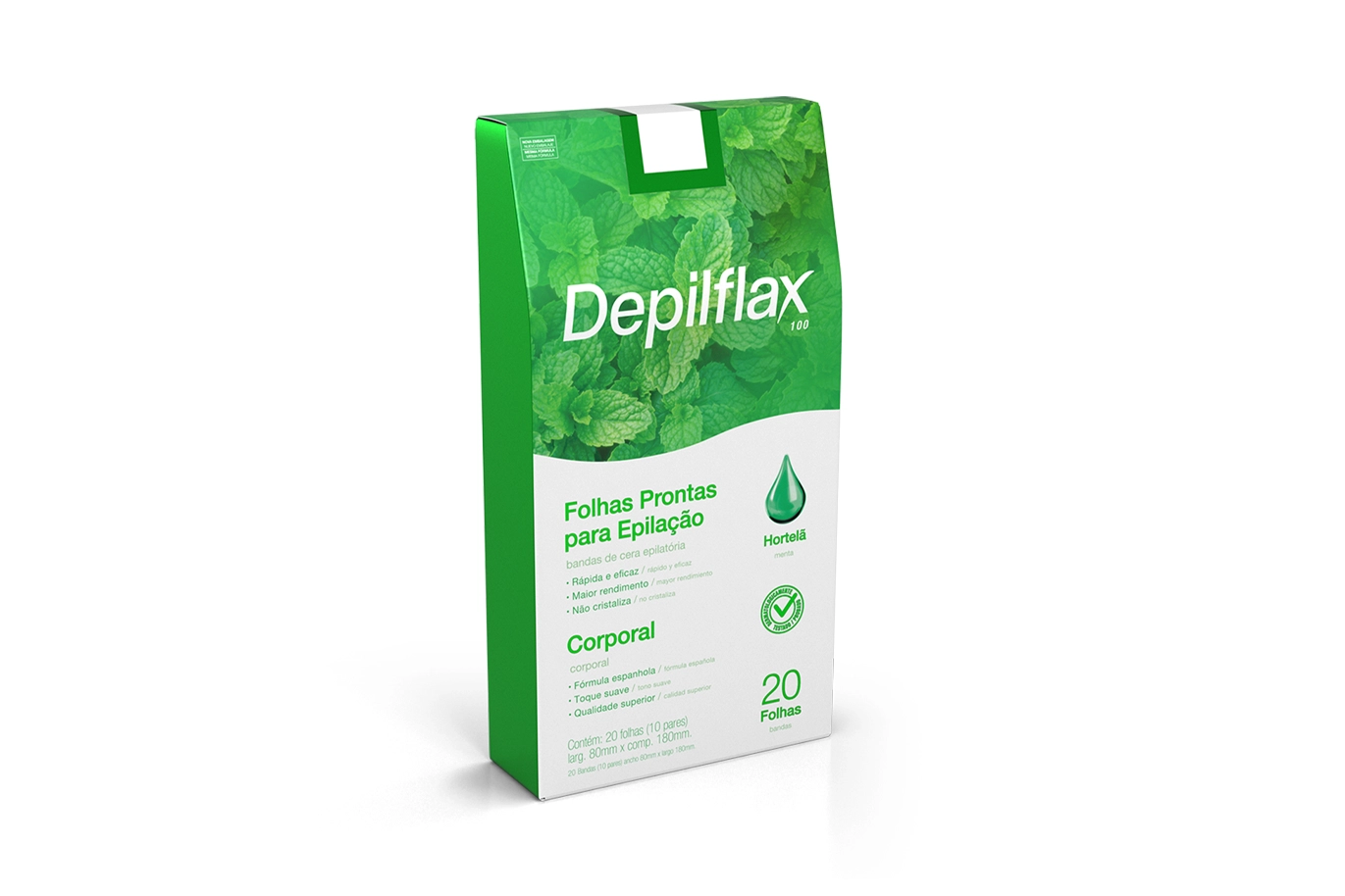 15403817745-depilflax-hortela-20-folhas.webp Folhas Prontas Corporais c/20 folhas Hortelã Depilflax - Imagem 1