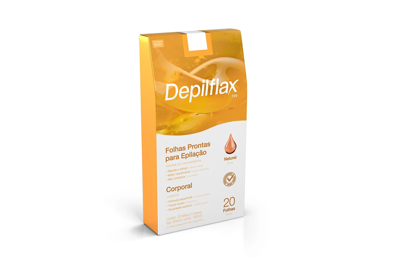 15403818853-depilflax-natural-20-folhas.webp Folhas Prontas Corporais c/20 folhas Natural Depilflax - Imagem 1