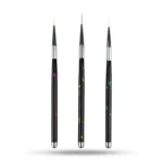 Kit Pincéis de Unha Fino Preto C/3un