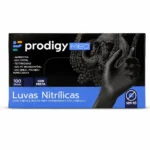 Luva Nitrílica Preta Prodigy Med - Caixa c/ 100 uds